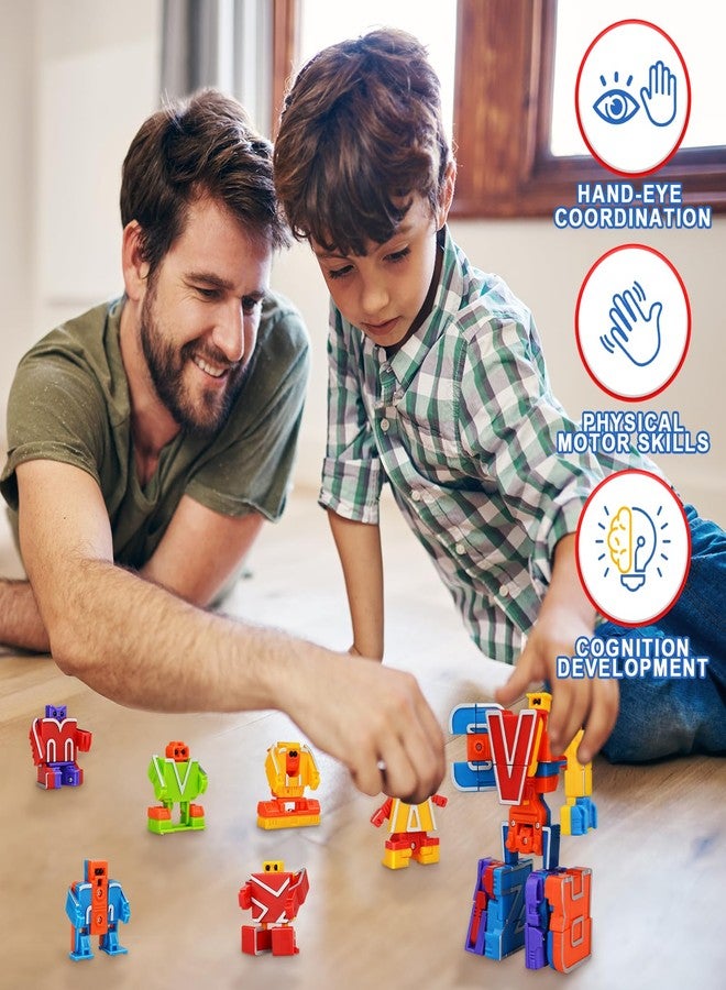 Kannove Toys Gifts for 3 4 5 6 Years Old Toddler Boys Girls,26 Alphabet Robots ABC Letters Educational Learning Blocks for Kids,Alphabots Deformation STEM Fine Motor Skill Birthday Gifts for Preschool Age 3+ - Image 5